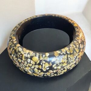 Vintage Lucite Bangle Bracelet With Gold Colored Flecks